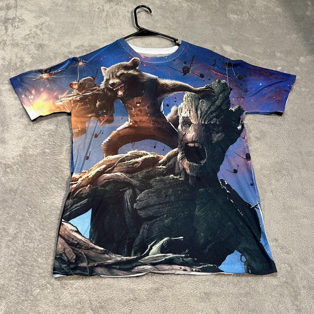 Guardians Of The Galaxy Shirt Mens Small Marvel Rocket Groot Graphic Tee Movie